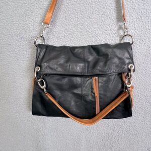 LAVORAZIONE WOMENS LEATHER TOTE BLACK